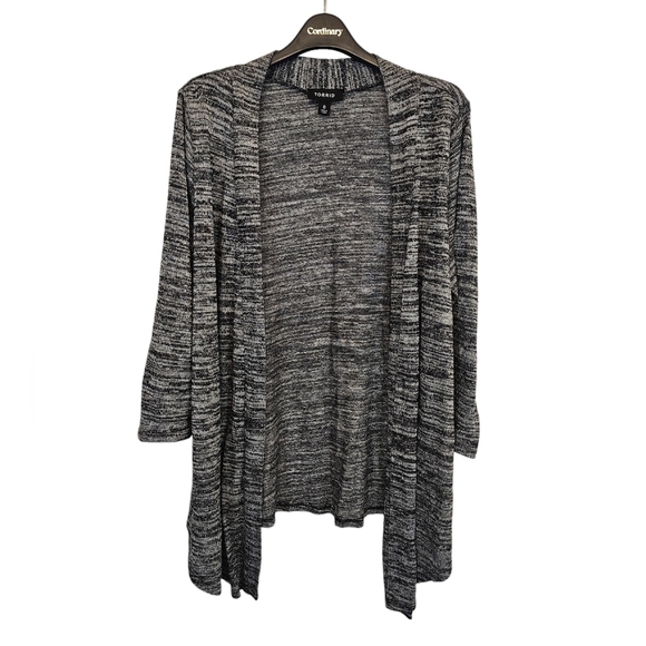 Torrid Size 0 Stretchy Space Dye Open Front Knit Cardigan - Picture 1 of 7